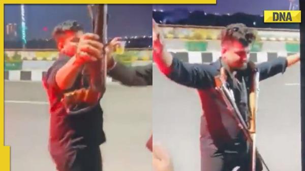 Ghaziabad新闻:男子在高架路上边喝酒边跳舞，视频疯传后被预订
